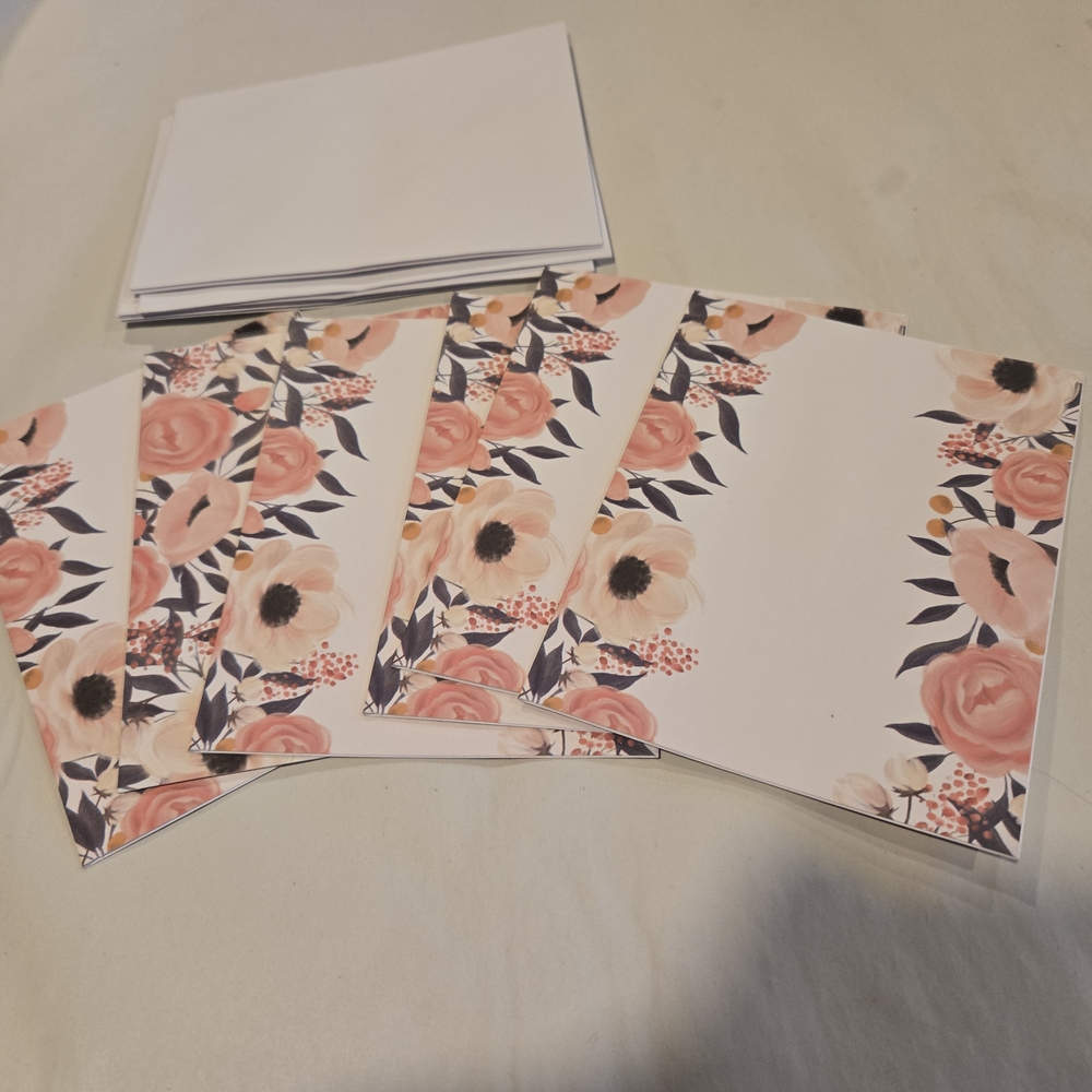 Floral Stationery Set with Envelopes